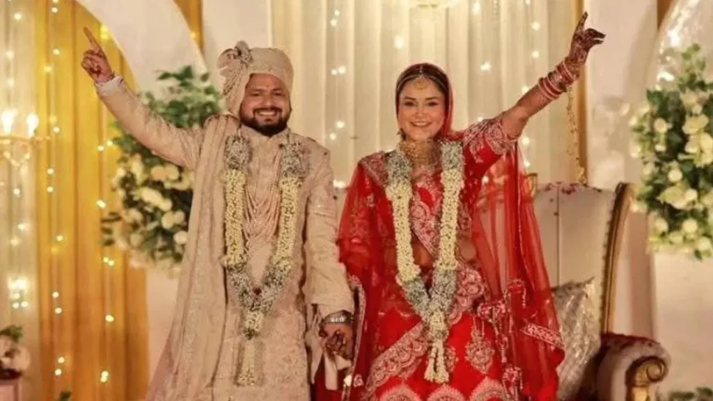 Shubham Dwivedi and his wife Eshanya
